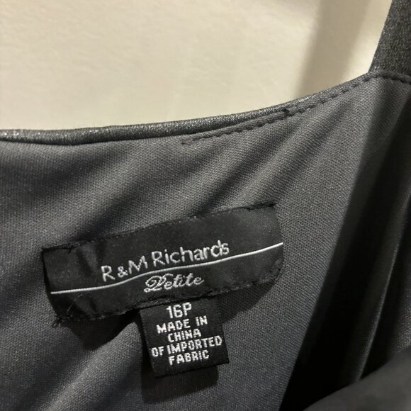 R&M Richards Gun Metal Gray, spaghetti-straps, Short Party/Cocktail Dress sz 16P - Picture 2 of 8